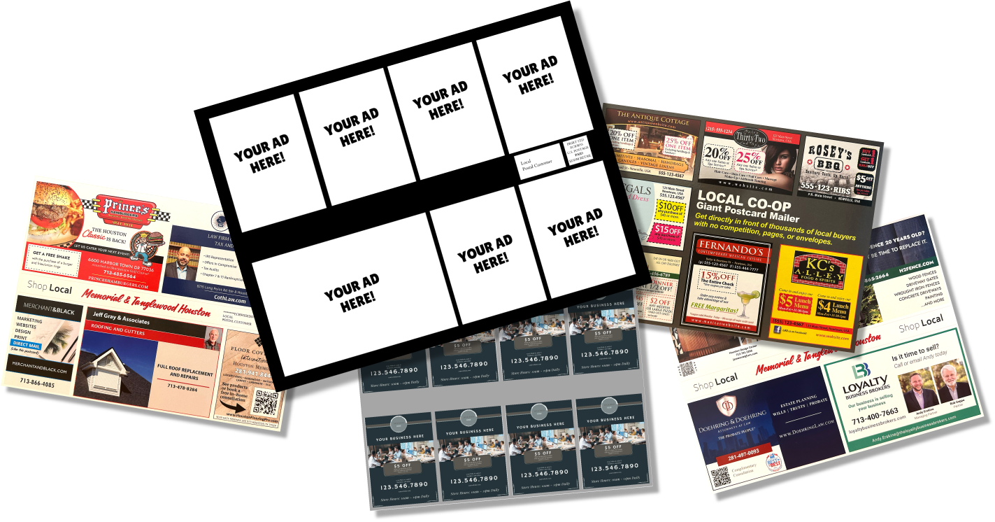 other area samples with blank - WESTCHASE Local Business Showcase 9x12 postcards